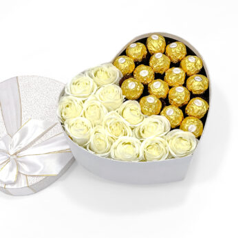 Heart-Shaped Engagement Gift Box with Ferrero & Roses