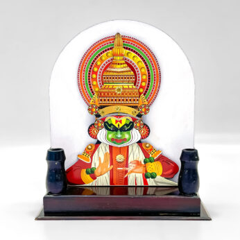 Premium Wooden Kathakali Pen Stand – Traditional Kerala Art Decor
