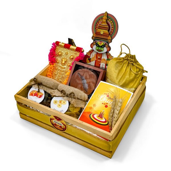 Authentic Onam Celebration Tray with Kerala Snacks & Keepsakes