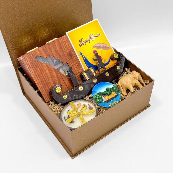 Onam Traditional Gift Box – Kerala Boat, Spices & Elephant Souvenir Hamper - Image 2