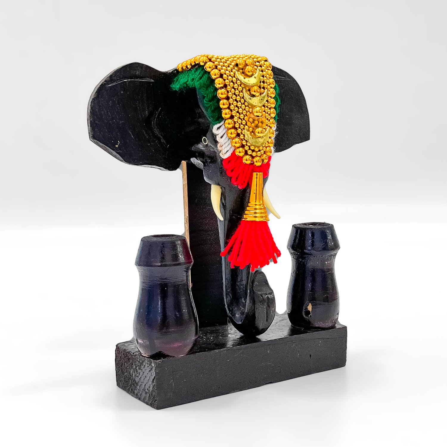 Traditional Elephant Nettipattam Pen Stand – Kerala Heritage Desk Showpiece - Image 2