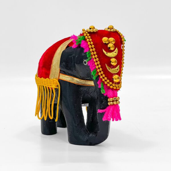 Decorative Wooden Elephant Showpiece – Kerala Festival Style Handicraft - Image 2