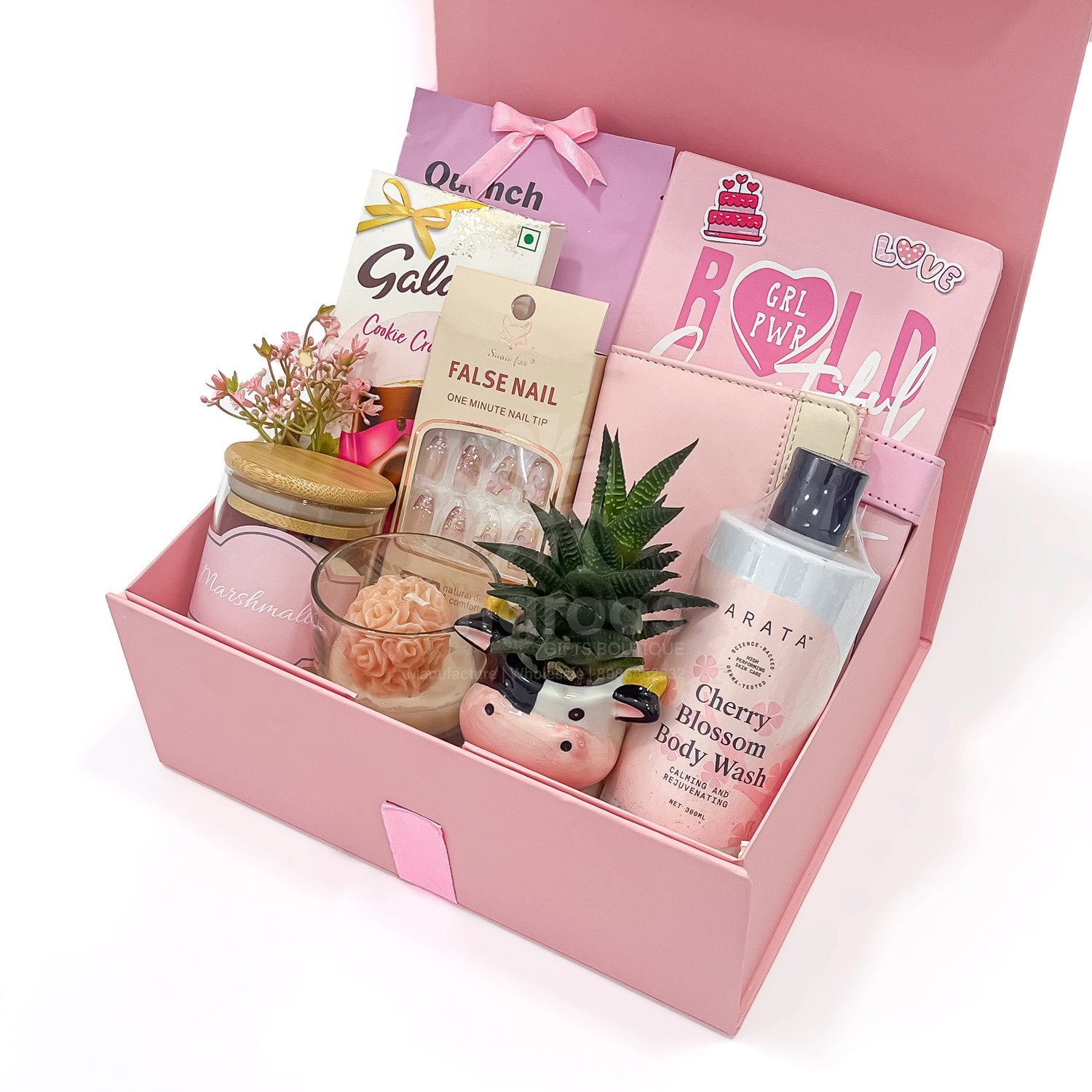 All-in-One Pink Bliss birthday Gift Hamper for Women – Self-Care & Celebration Box - Image 3
