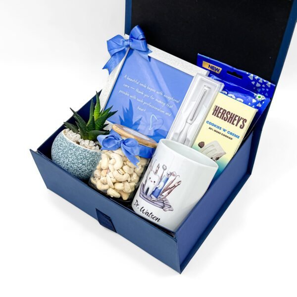 Premium Dentist Gift Hamper with Custom Mug, Frame & Treats - Image 3