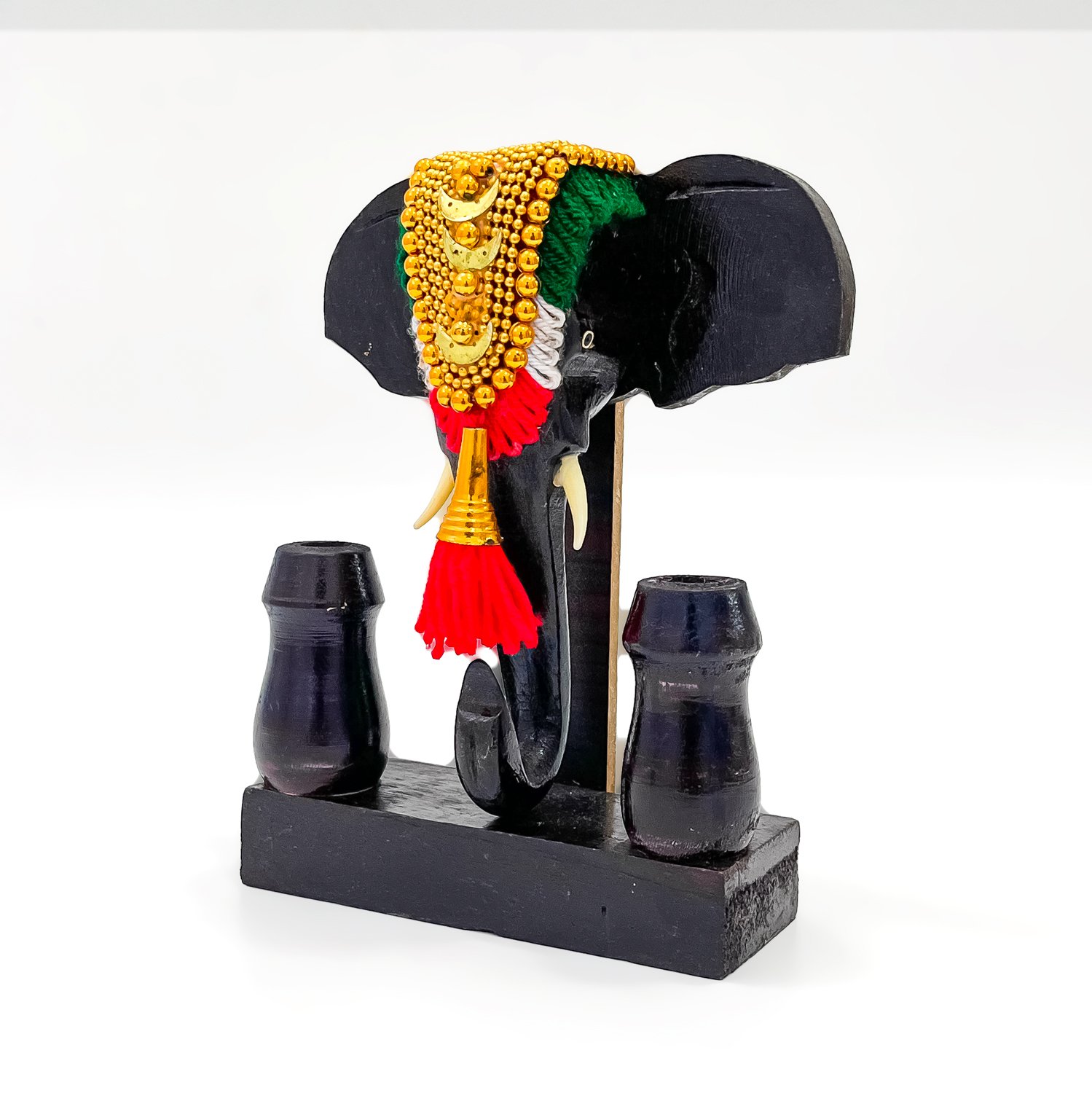 Traditional Elephant Nettipattam Pen Stand – Kerala Heritage Desk Showpiece - Image 3