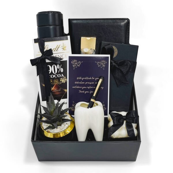 Elegant Dentist Gift Hamper with Tooth Mug, Flask & Chocolates - Image 4
