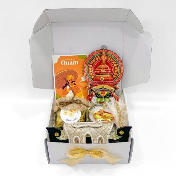 Charming Onam Gift Hamper Box with Kathakali & Coconut Candle - Image 4
