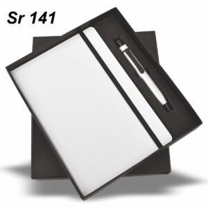 White Elastic Diary Pen Set