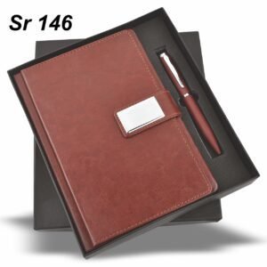 Brown Magnetic Diary Set