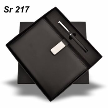 Luxury Black Diary Gift Set with Metallic Magnetic Lock & Pen