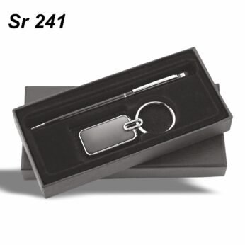 Sleek Executive Pen and Keychain Gift Set in Black Box