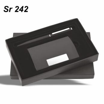 Professional Gift Set with Black Pen and Metal Card Holder