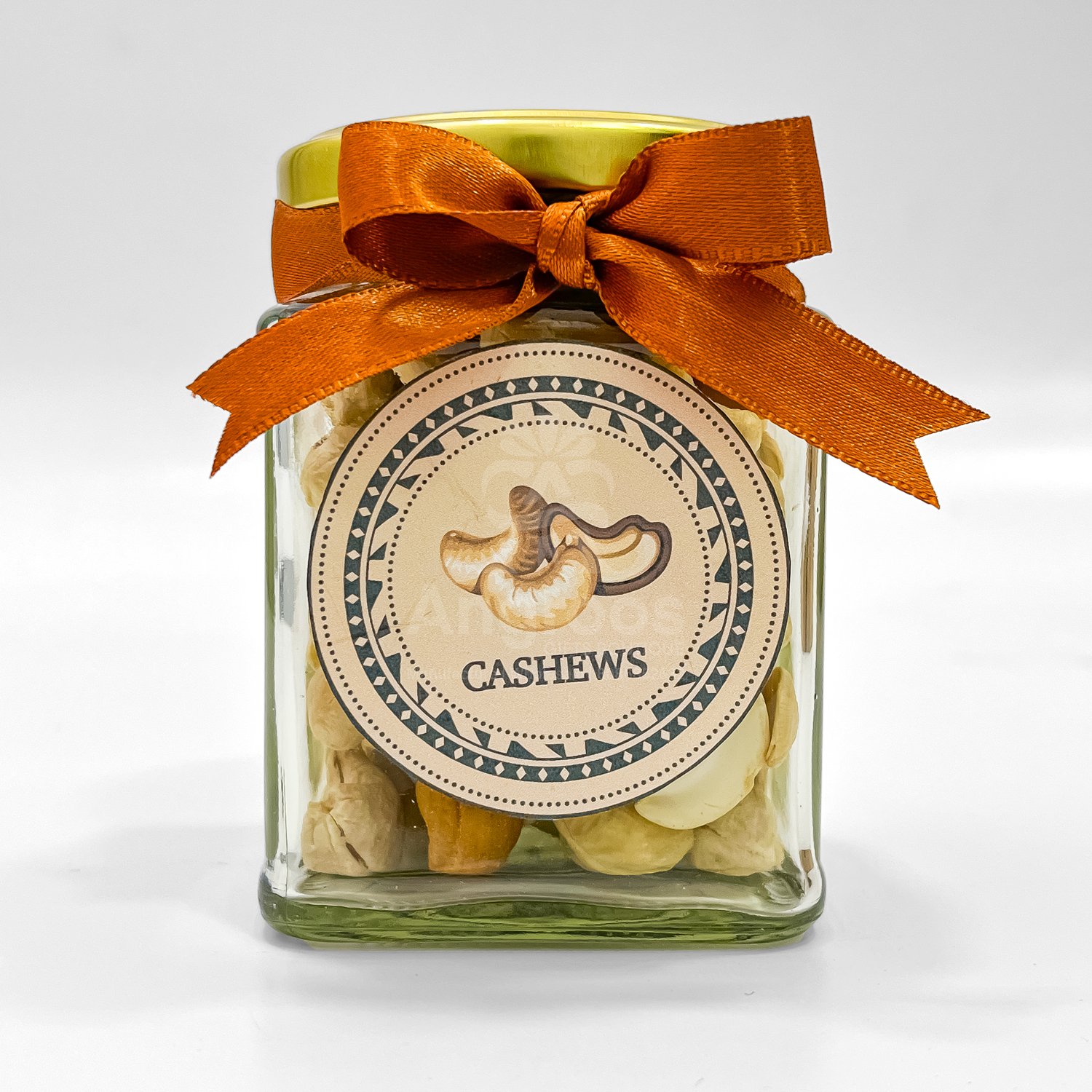 Cashew in ribbon bottle