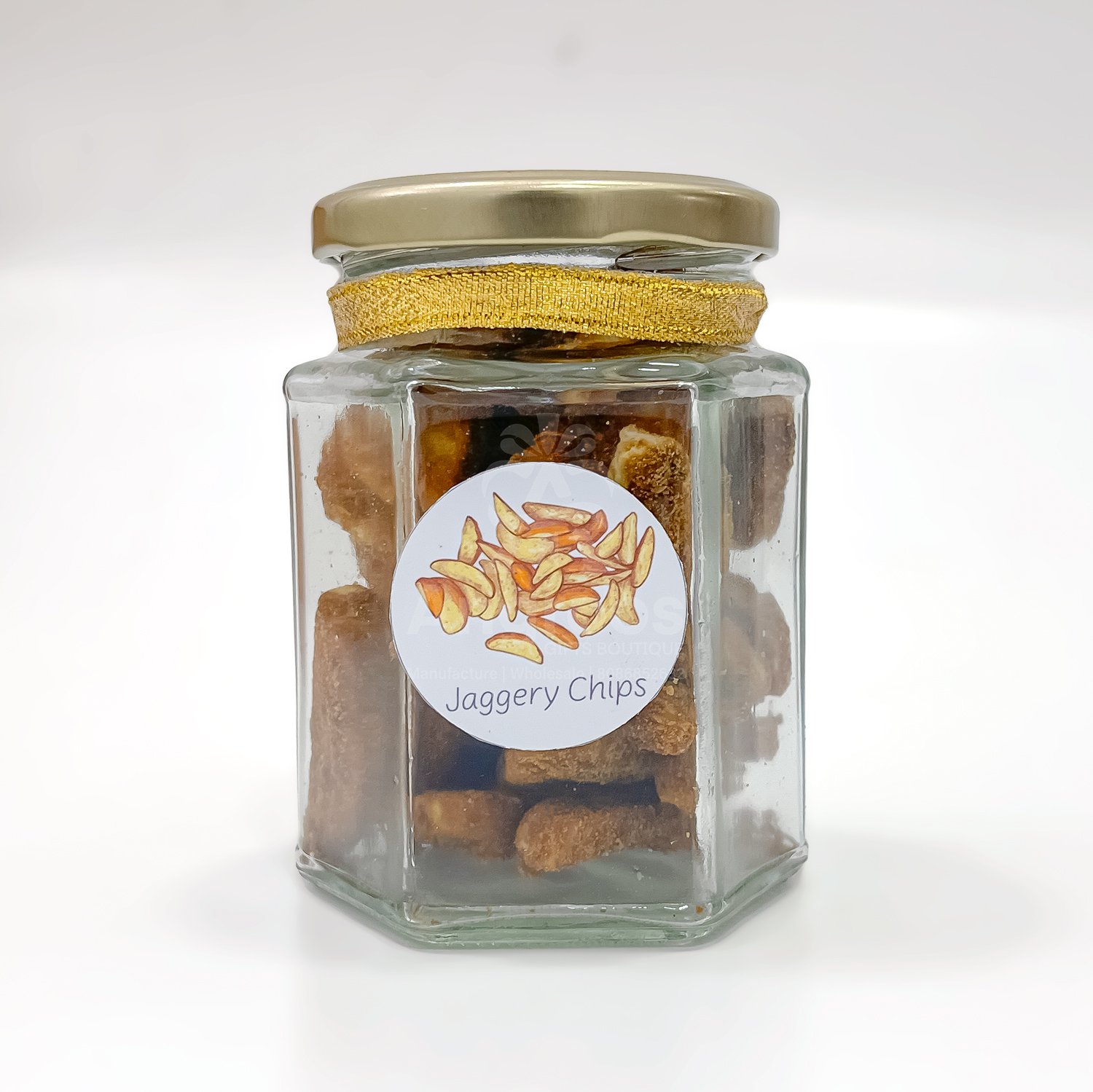 Jaggery chips in ribbon bottle
