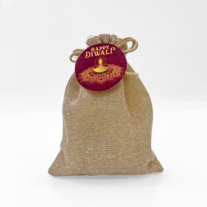 Jute potli bag and nuts