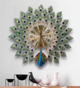decorative peacock wall clock
