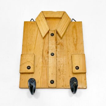 Shirt Shaped Wooden Wall Hook – Handcrafted Rustic Coat & Key Hanger
