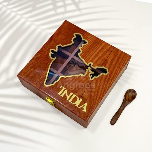 Resin Art India Map Spices Box