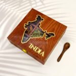 India Map Spice Box with Resin Art