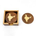 India Map Wooden Coaster Set