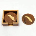 Kerala Map Wooden Coaster Set