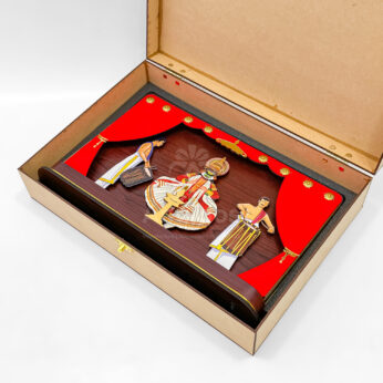 Premium Kerala Kathakali & Chenda Memento – Wooden Gift Box