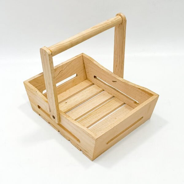 Wooden Basket with Handle