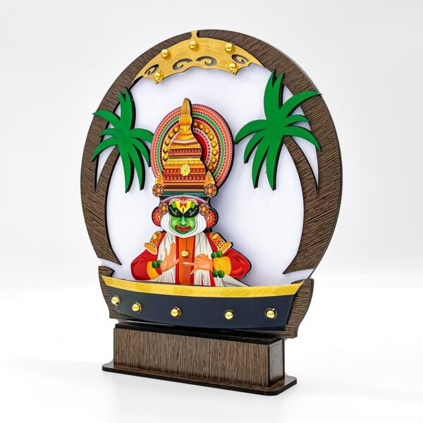 Kerala Kathakali Boat Showpiece – Palm Grove Themed MDF Table Decor - Image 2
