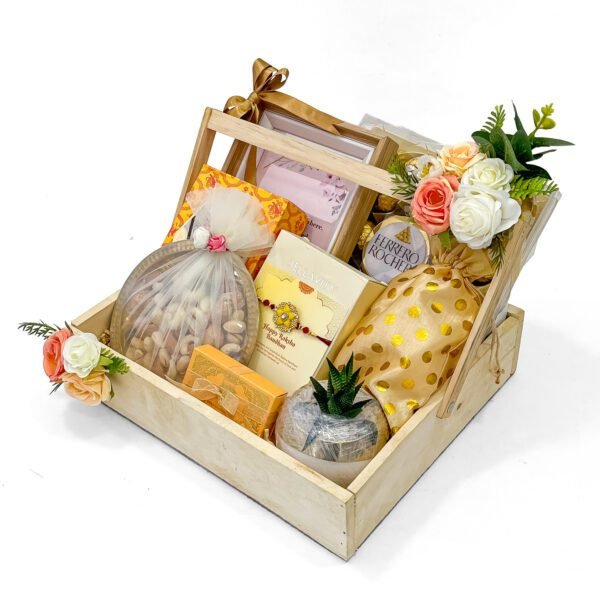 Premium Rakhi Hamper –  Raksha Bandhan Gift with Designer Rakhi, Sweets, Dry Fruits & Chocolates - Image 2