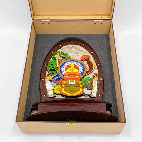 Kerala Kathakali Wooden Cultural Gift Box with Traditional Chenda Melam Art - Image 2