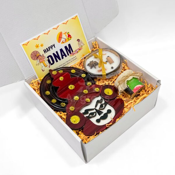 Onam Gift Hamper with Kathakali Decor & Kerala Spices - Image 2