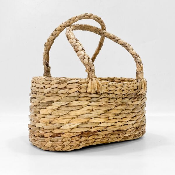 Handwoven Natural Basket Bag – Eco-Friendly Water Hyacinth Tote for Gifting & Storage - Image 2