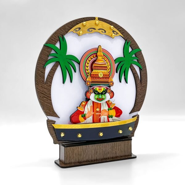 Kerala Kathakali Boat Showpiece – Palm Grove Themed MDF Table Decor - Image 3