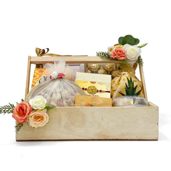 Premium Rakhi Hamper –  Raksha Bandhan Gift with Designer Rakhi, Sweets, Dry Fruits & Chocolates - Image 4