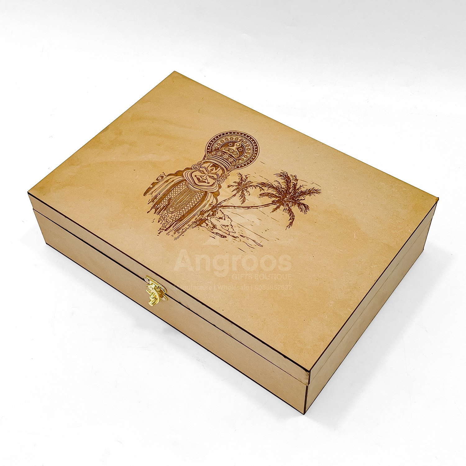 Premium Kerala Kathakali & Chenda Memento – Wooden Gift Box - Image 5