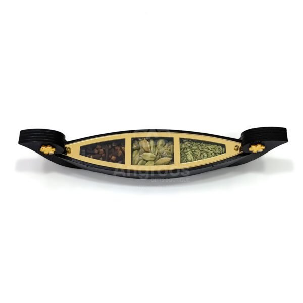 Kerala Snake Boat Spice Box – Traditional Wooden Gift with Authentic Indian Spices - Image 5