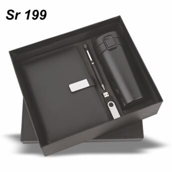 Executive Black Combo Gift Set – Diary, Pen, Travel Mug & USB Drive