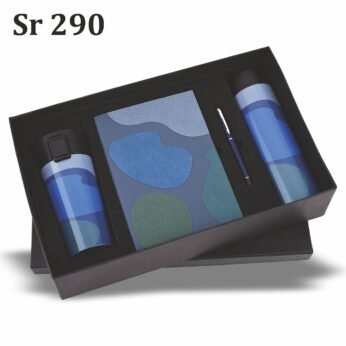 Premium Blue Abstract Corporate Gift Set – Diary, Pen, Bottle & Mug