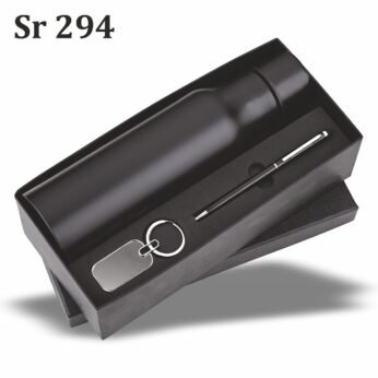 Elite Black Executive Gift Set – Bottle, Pen & Metal Keychain