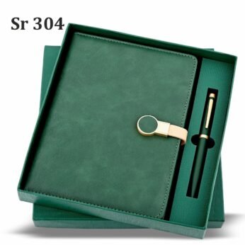 Green Leather Diary Gift Set with Pen | Perfect Corporate gifts