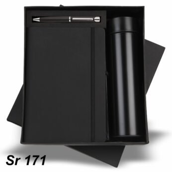 Classic Black Executive Gift Set – Diary, Pen & Bottle