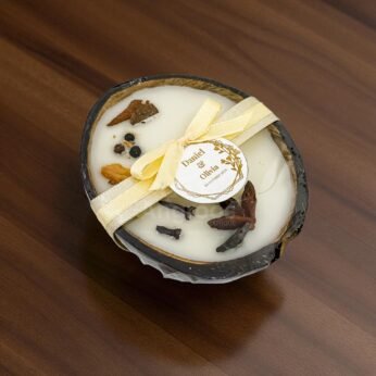 Coconut Shell Spice Candle – Handcrafted Return Gift for Weddings & Events
