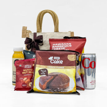 Jute Bag Room Hamper with Snacks & Chocolates
