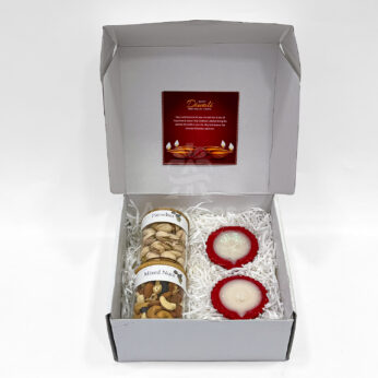 Diwali Dry Fruit Gift Box with Mixed Nuts, Pistachios & Diyas
