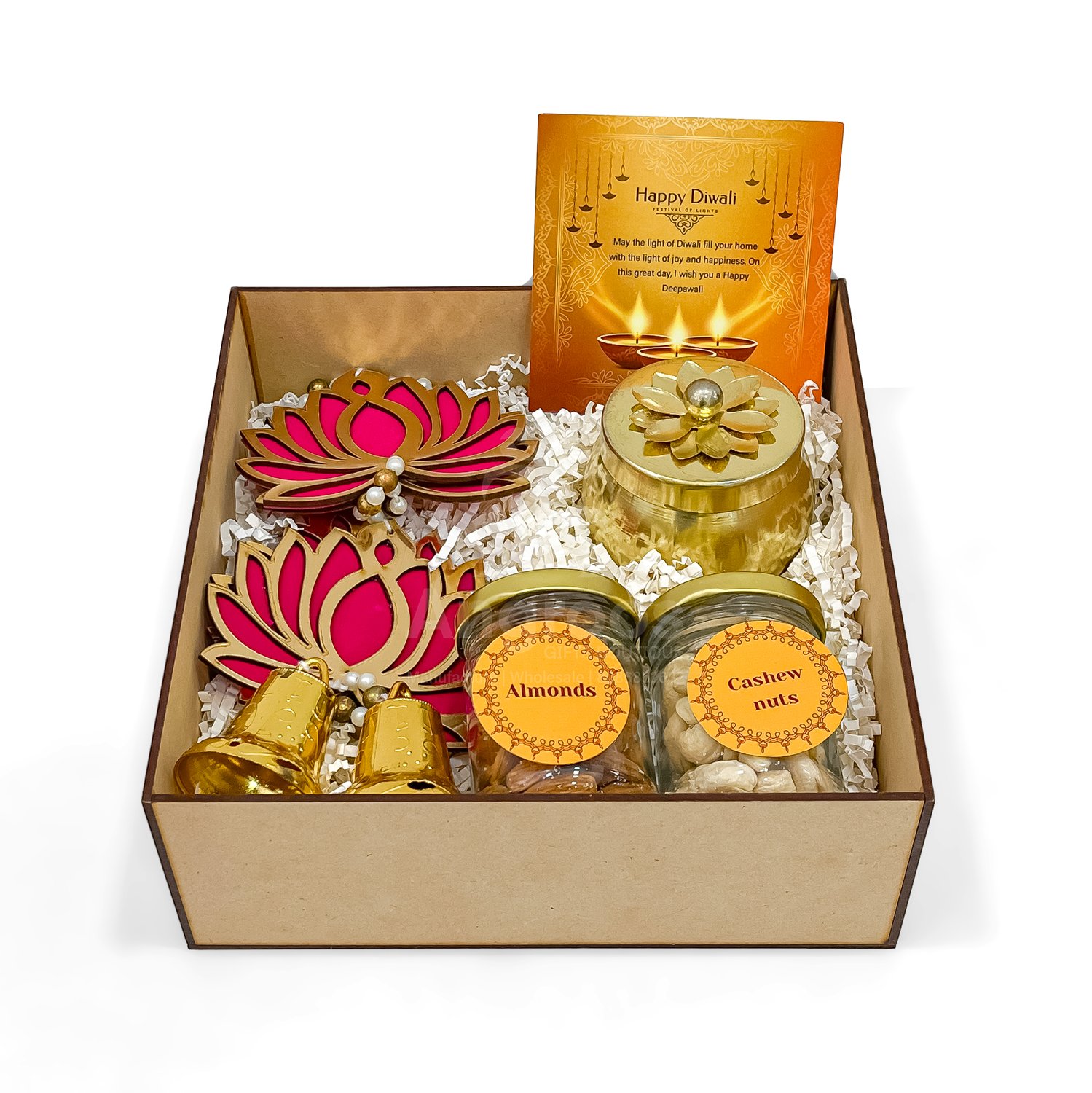 Festive Diwali Hamper with Almonds, Cashews & Decorative Jar - Image 4