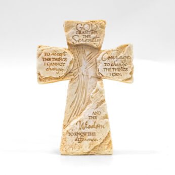 Serenity Prayer Inspirational Stone Cross
