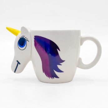 Adorable 3D Unicorn Ceramic Mug with Colorful Mane