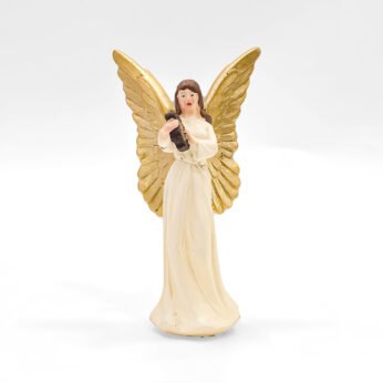 Handcrafted Golden Angel Figurine with Golden Wings