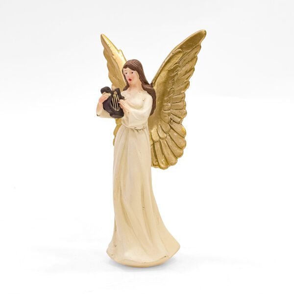 Handcrafted Golden Angel Figurine with Golden Wings - Image 2