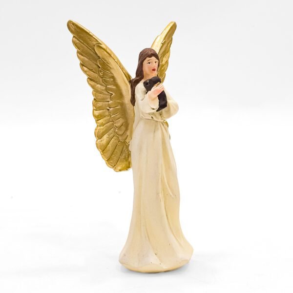 Handcrafted Golden Angel Figurine with Golden Wings - Image 3